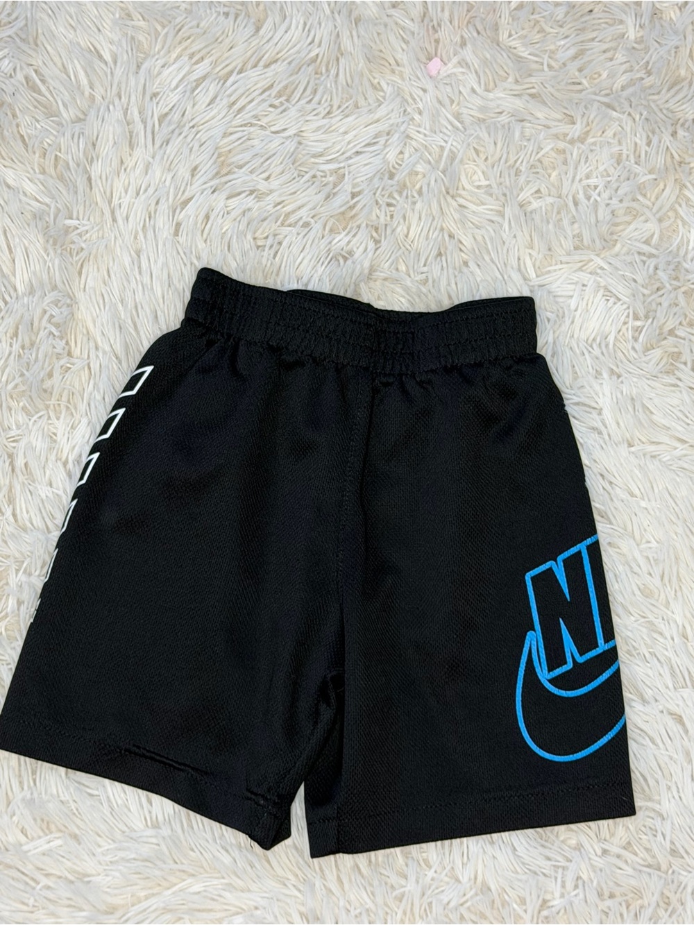 Nike Boys 4T Black Shorts with Blue Logo - Kids